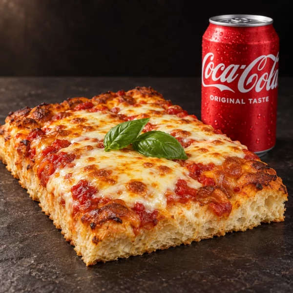 Part de focaccia maison Margherita + boisson