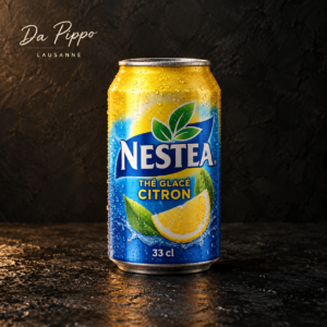 Nestea citron 33 cl sur fond sombre Da Pippo Lausanne