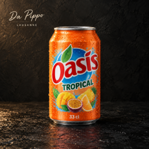 Oasis 33 cl sur fond sombre Da Pippo Lausanne